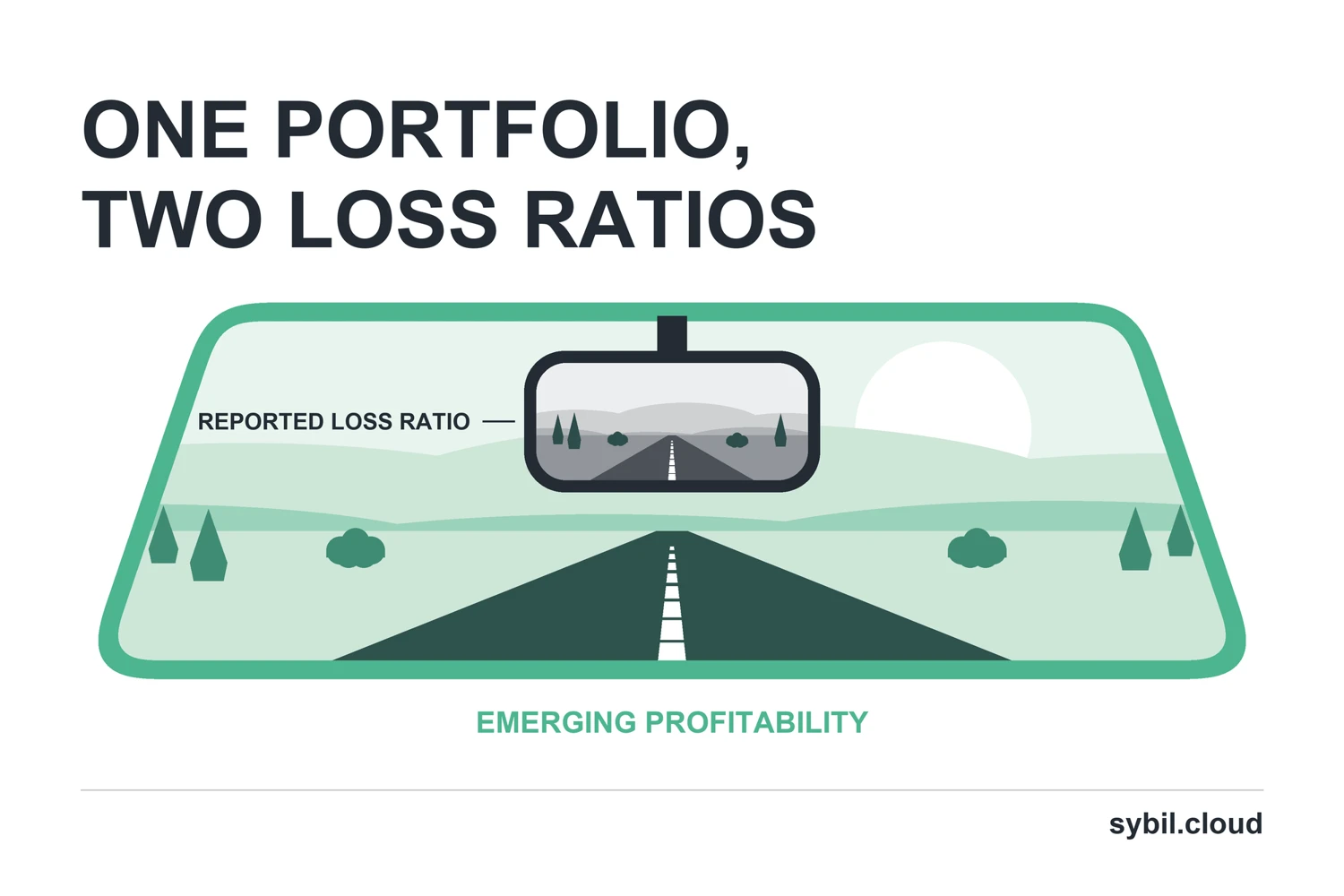 Reported loss ratio and emerging profitability are two complementary perspectives on the same portfolio
